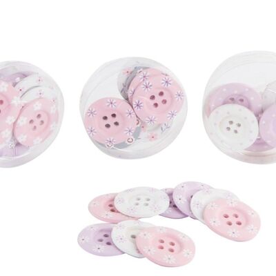 DECORATION SET 9 WOOD 4CM BUTTON 4 ASSORTMENT. DH133586