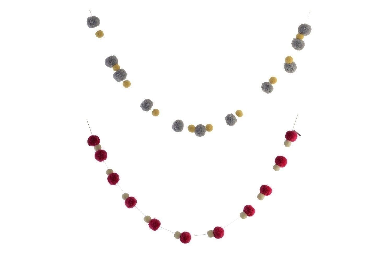 POLYESTER GARLAND 170X10X10 POMPOMS 2 ASSORTMENTS. DH148245