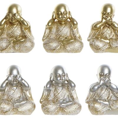 FIGURINE EN RÉSINE 10,5X6X12 MOINE 6 ASSORTIMENT. FD190694