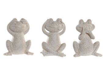 FIGURINE EN RÉSINE 7X5,5X9 GRENOUILLE 3 ASSORTIMENTS. FD203768 1