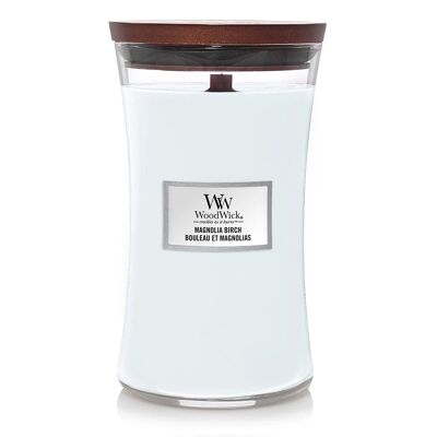 Magnolia Birch Large Hourglass Wood Wick Candle