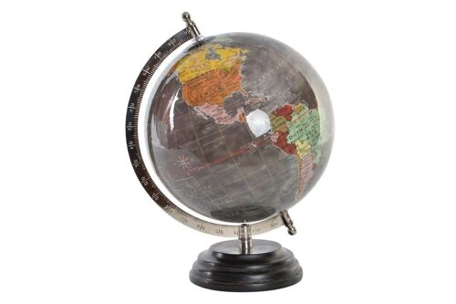 GLOBO TERRAQUEO PLASTICO MADERA 20X20X28 20 GRIS DH152328