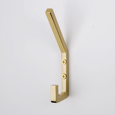 LEVI Square Hook - Solid Brass - 80mm