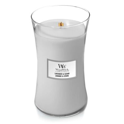 Lavender Cedar Large Hourglass Wood Wick Candle