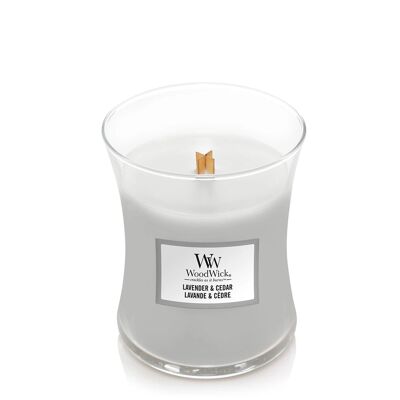 Lavender Cedar Medium Hourglass Wood Wick Candle