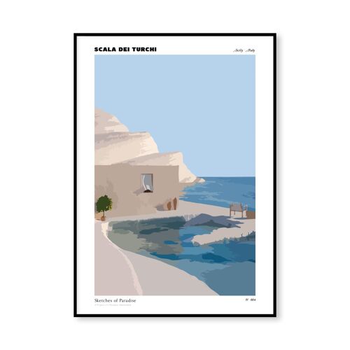 Scala Dei Turchi - 'Paradise Prints' Wall Poster (A4 - Matte)