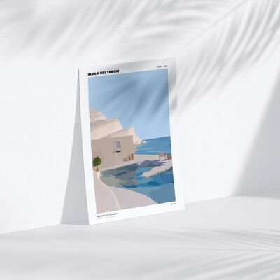 Scala Dei Turchi - Póster de pared 'Paradise Prints' (A3 - Brillante)