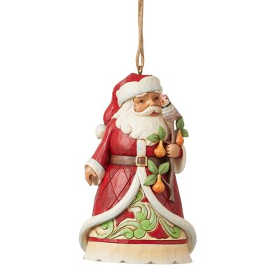 Santa Holding a Partridge in a Pear Tree Hanging Ornament - World Wide Event 2023 - Heartwood Creek by Jim Shore