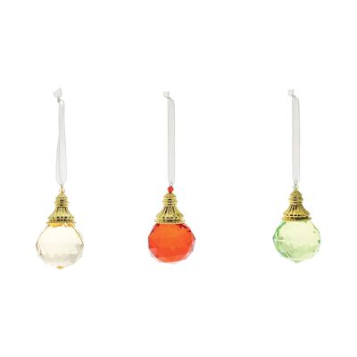 Round Cut Baubles Hanging Ornaments - 3 Assortment