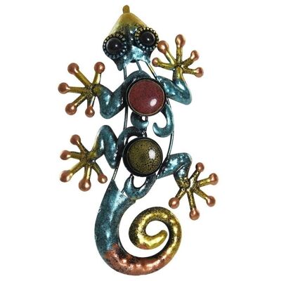 WALL DECORATION METAL 9X3X16 MULTICOLORED LIZARD DP181534