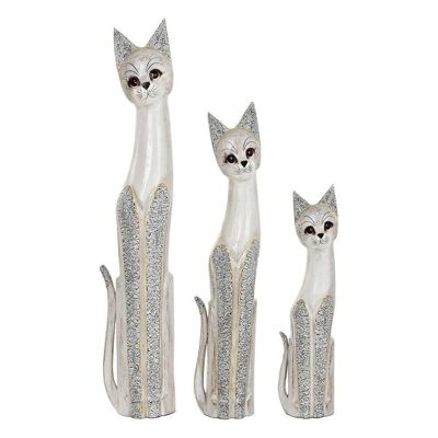 FIGURE SET 3 ALBASIA 17X8X99 BEIGE CATS FD199077