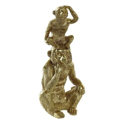 FIGURINE EN RÉSINE 13,5X10X30 SINGES DORÉS FD191120