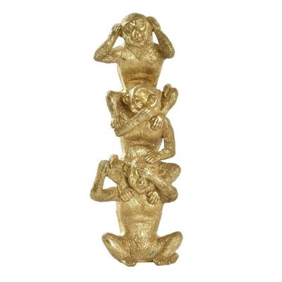 FIGURA IN RESINA 9X7X25 SCIMMIE D'ORO FD191121