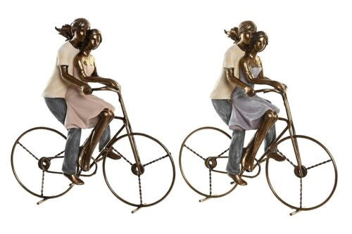 FIGURA RESINA 24,5X10X25,5 PAREJA BICICLE 2 SURT. FD203778