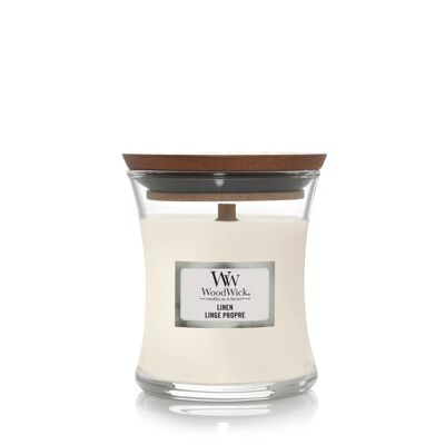 Wood Wick Candle Linen Mini Hourglass