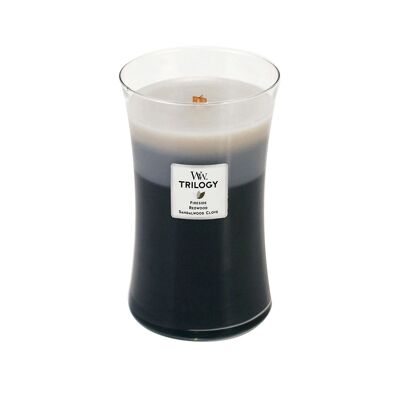 Warm Woods Trilogy Large Hourglass Wood Wick Candle
