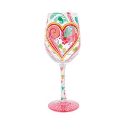 My Hearts - a - Swirl Wine Glass