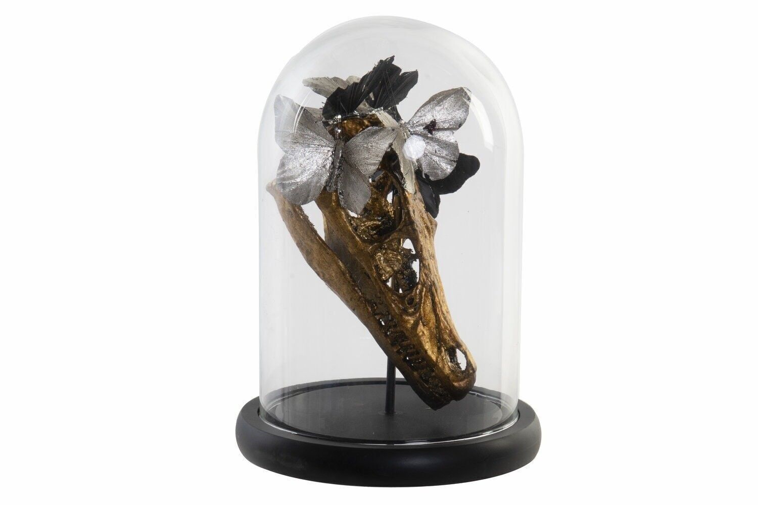 FIGURA RESINA CRISTALLO 17X17X26 GOLDEN SKULL DH166754