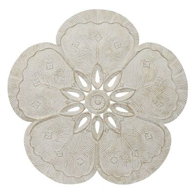 WALL DECORATION MDF 120X2X118 WHITE FLOWER DP184975