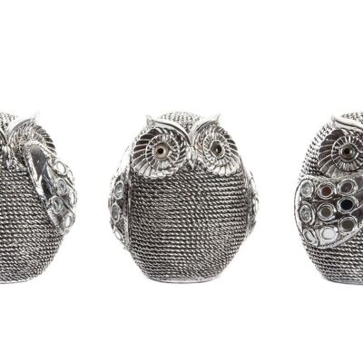 RESIN FIGURE 12X11X14 OWL CHROME 3 ASSORTMENTS. RF139442