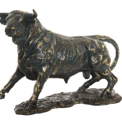 FIGURA RESINA 36X14X27 TORO ENVEJECIDO COBRIZO RF144378