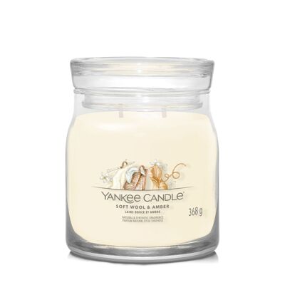 Soft Wool & Amber Signature Medium Jar Yankee Candle