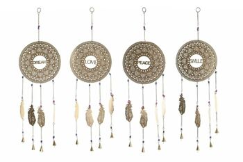 PENDENTIF METAL DECOR 25X1X77 PLUMES 4 ASSORTIMENTS. DH200874 1