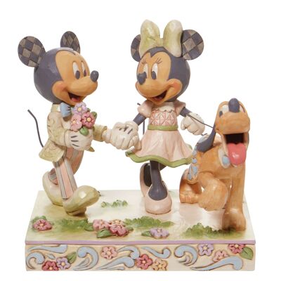 Statuetta Spring Topolino, Minnie e Pluto - Disney Traditions di Jim Shore