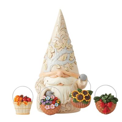 Statue Gnome with Four Seasons Basket Figurine - Heartwood Creek by Jim Shore