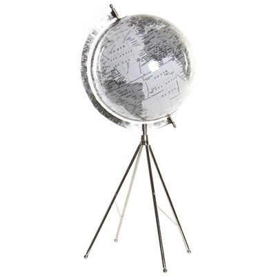 GLOBO TERRAQUEO METAL PLASTICO 27X25X61 PIE BLANCO DH171070