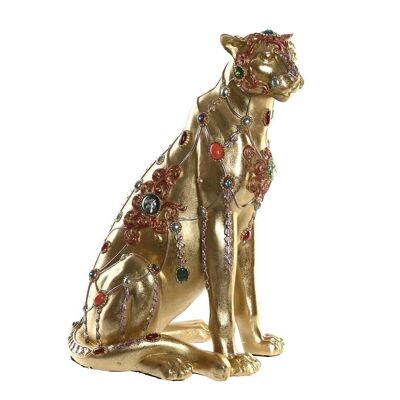 FIGURA IN RESINA 25,5X17X33 LEOPARDO DORATO FD199214