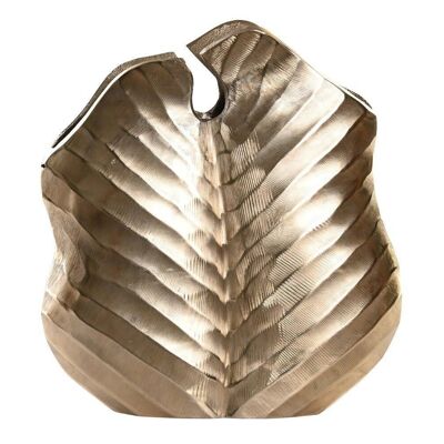 VASE ALUMINIUM 36X9X38 FEUILLE D'OR JR200918