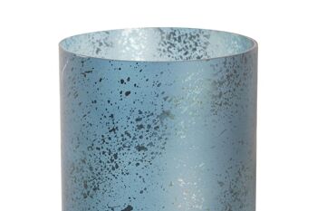 VASE ALUMINIUM VERRE 18X18X54 BLEU LD201016 3