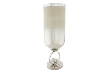 VASE VERRE ALUMINIUM 15X15X44 CHAMPAGNE JR201008 1