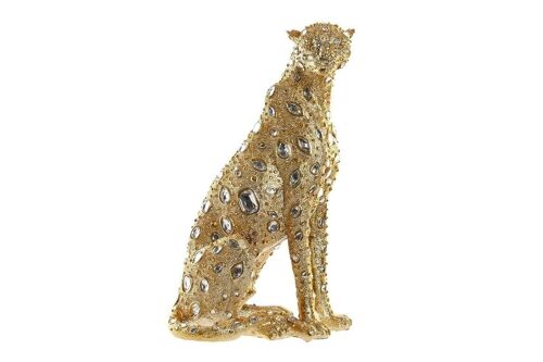 FIGURA RESINA 23,5X15X37 LEOPARDO DORADO FD199219