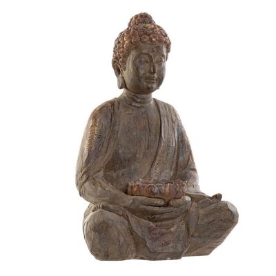 RESIN FIGURE 25X20,5X39 BUDDHA AGED GRAY RF157224