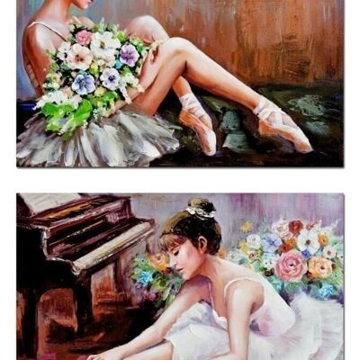 QUADRO IN TELA MDF 80X3X60 BALLERINA 2 ASSORTIMENTI. CU201736