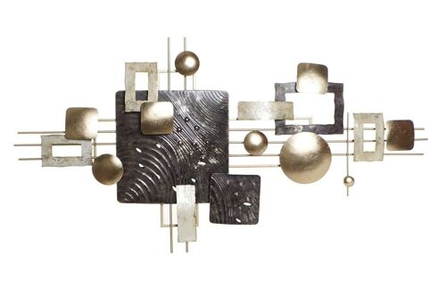 DECORACION PARED METAL 133,4X7X68 ABSTRACTO DORADO DP187045