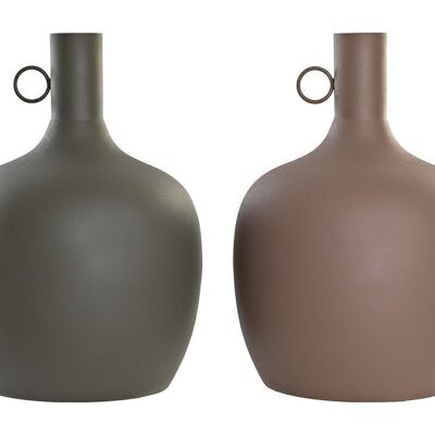 VASE ALUMINIUM 27X27X43 2 ANSES ASSORTIES. JR201035