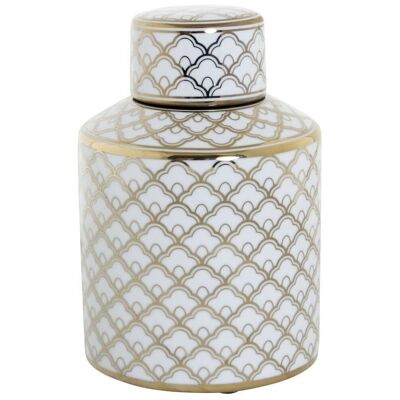 VASO PORCELLANA 14X14X21,5 DORATO LD181513
