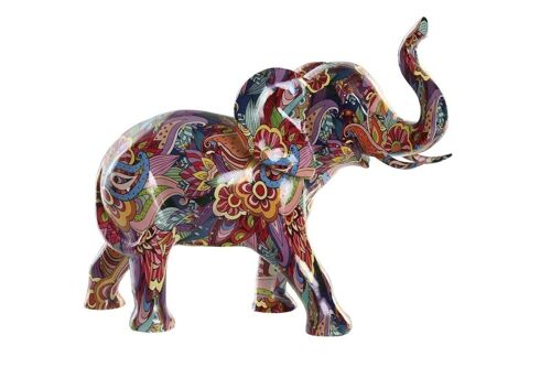 FIGURA RESINA 32X14,5X26 ELEFANTE MULTICOLOR FD199227