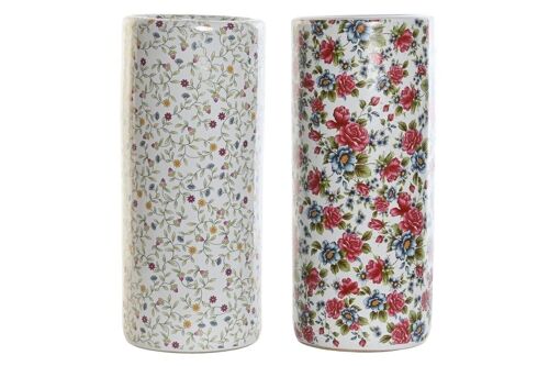 PARAGUERO PORCELANA 19X19X45 FLORES 2 SURT. MB204741