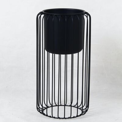 JARDINIÈRE EN MÉTAL 26,3X26,3X50 NOIR MC204899