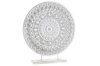 DÉCORATION MDF MÉTAL 37X7X42 MANDALA DÉCAPAGE BLANC DH178630 1