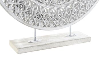 DÉCORATION MDF MÉTAL 37X7X42 MANDALA DÉCAPAGE BLANC DH178630 3