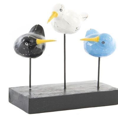 FIGURE WOODEN METAL BIRDS AGED FD142201