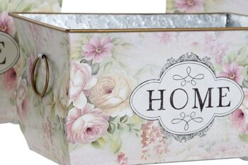 JARDINIÈRE SET 3 METAL 31X18X17,5 HOME ROSE LD181756 2