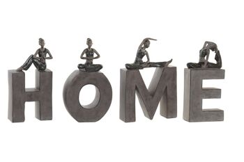 FIGURE SET 4 RÉSINE 11,5X4,5X23 HOME GRIS RF163610 1