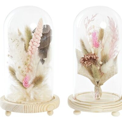 DECORACION FLOR SECA CRISTAL 12X12X21 2 SURT. DH201810