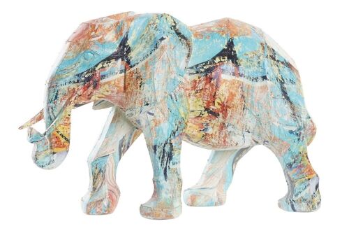 FIGURA RESINA 37,5X17,5X26 ELEFANTE MULTICOLOR FD194708